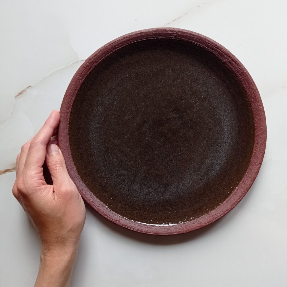 niski talerz 22 cm, wiśnia